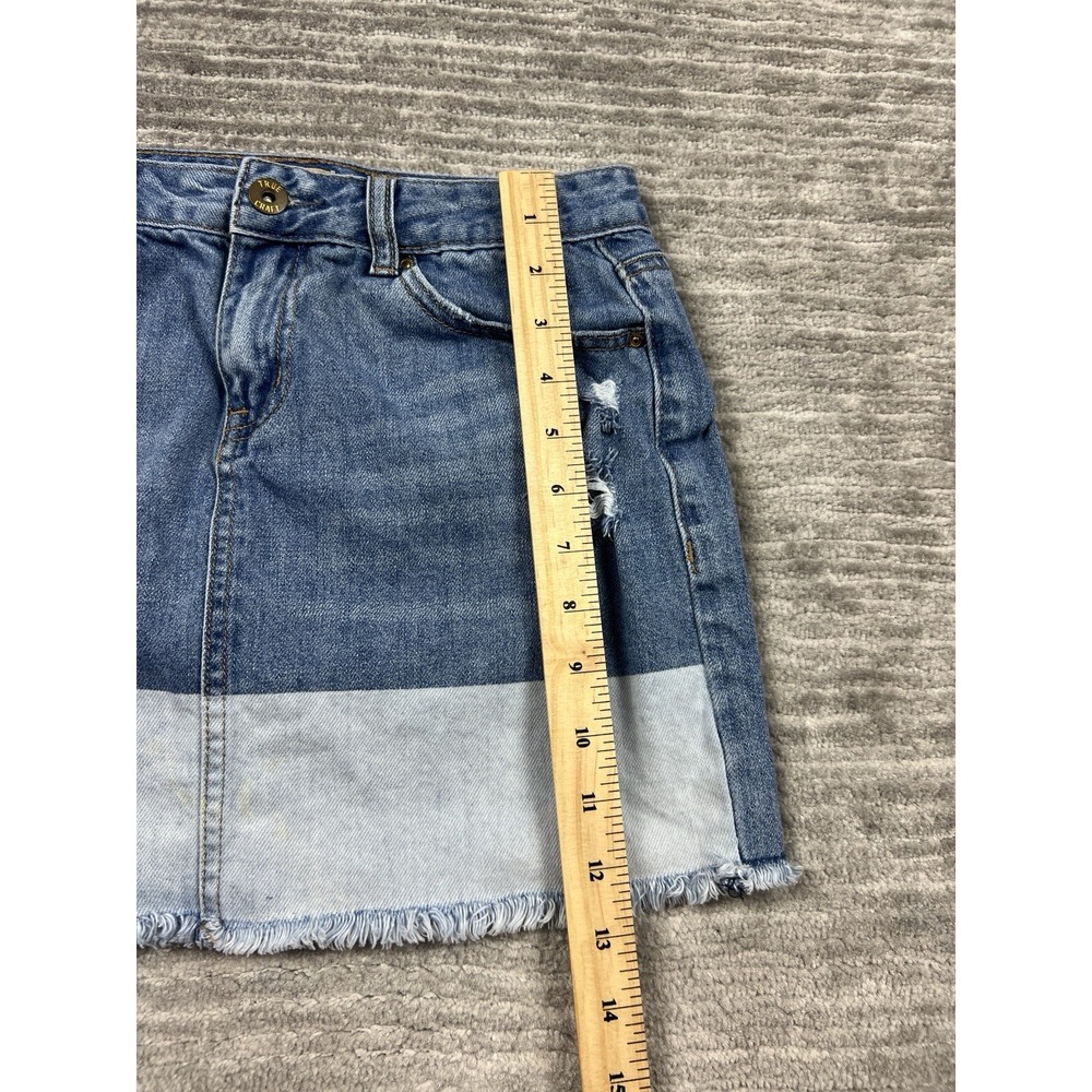 True Craft Skirt Juniors 3 Blue Denim‎ Mini 100% Cotton Casual - Picture 6 of 12